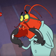 Spider-Ham and a confused enemy.